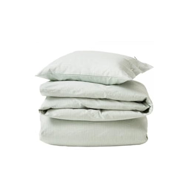 LEXINGTON Green/White Striped Cotton Pin Point Bed Set, Green/White, 135x200/80x80 im Sale